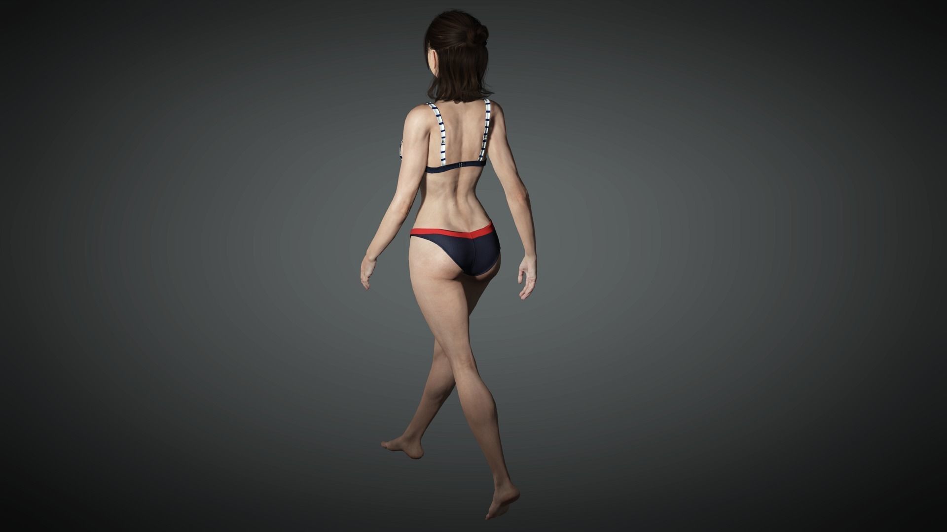 AAA Realistic Female Character 16 Low-poly 3D model_11
