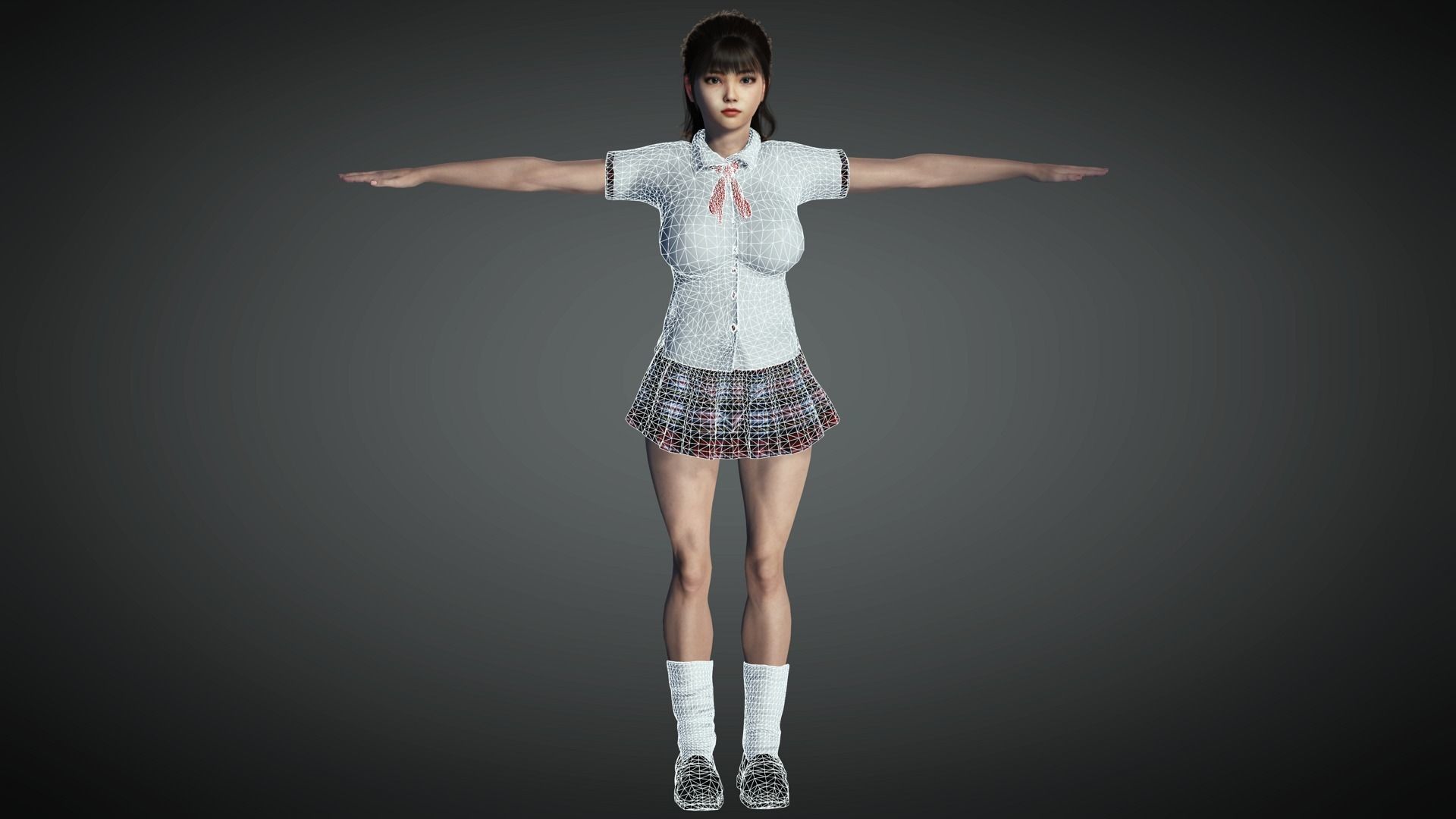 AAA Realistic Female Character 16 Low-poly 3D model_24