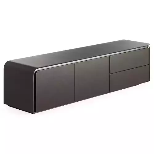 Fendi Edge Low Cabinet Charcoal Fiddleback Sycamore Low-poly 3D model