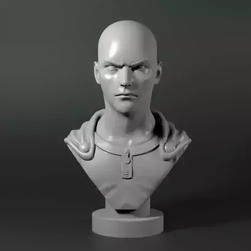Saitama bust 3D print model Saitama bust 3D print model