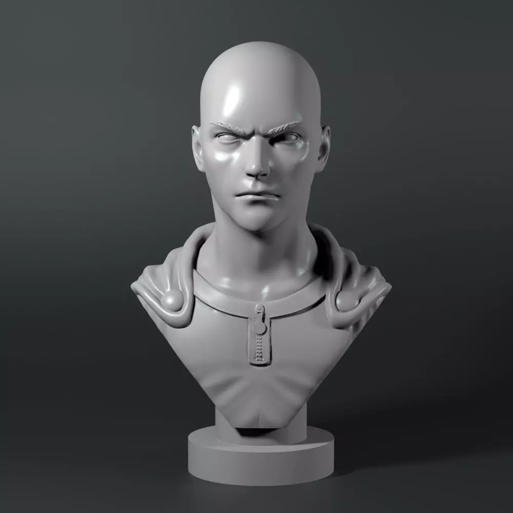 Saitama bust 3D print model_0