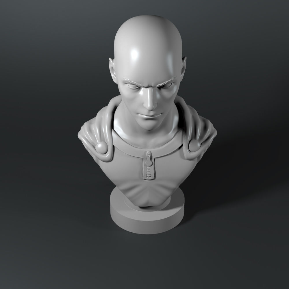 Saitama bust 3D print model_8