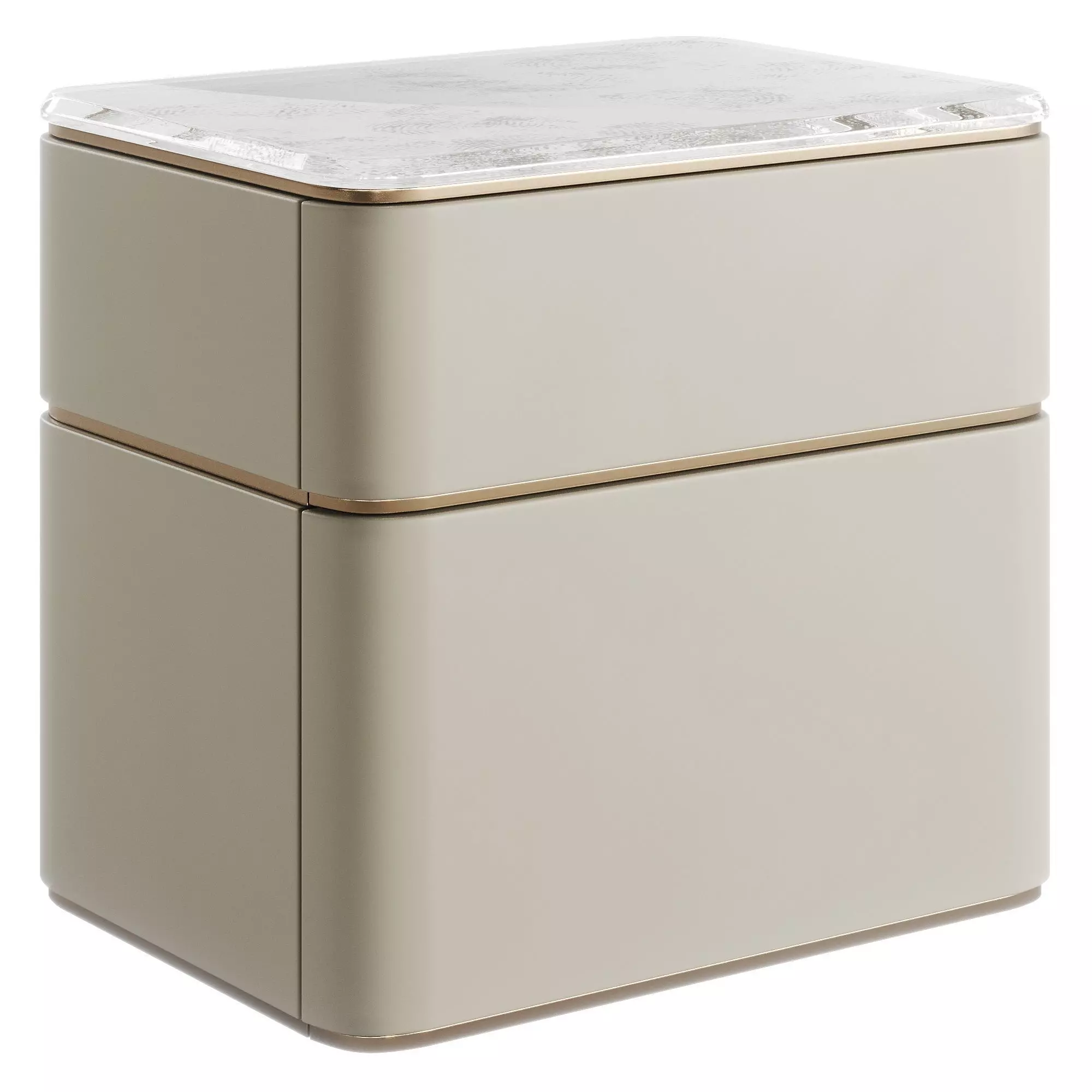 Fendi Lambert Side Table Clear Glass Low-poly 3D model_0