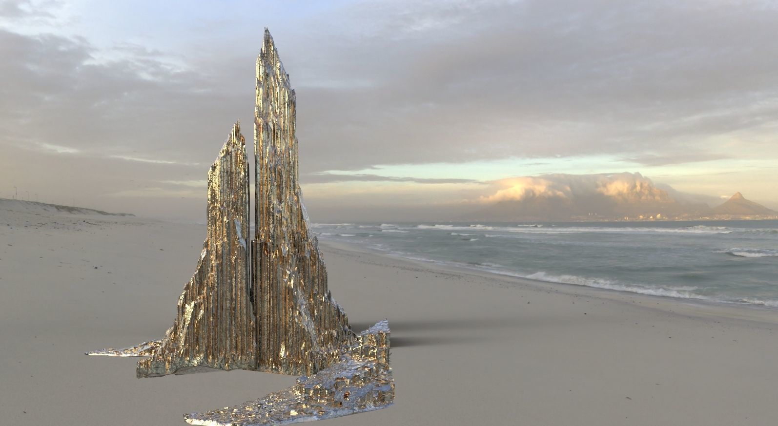 Giants causeway rock tower small version 3D model_1