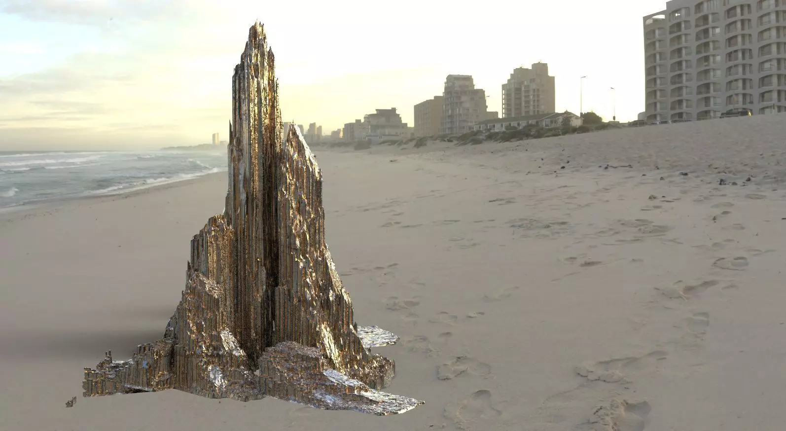 Giants causeway rock tower small version 3D model_0