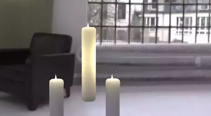 Candle 3D three candles
