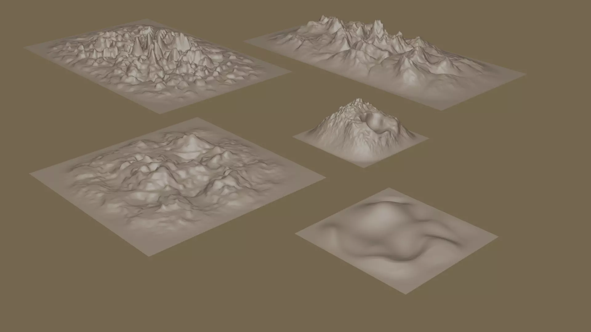 5 Landscape Terrain 3D model_0