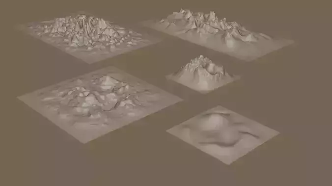 5 Landscape Terrain 3D model