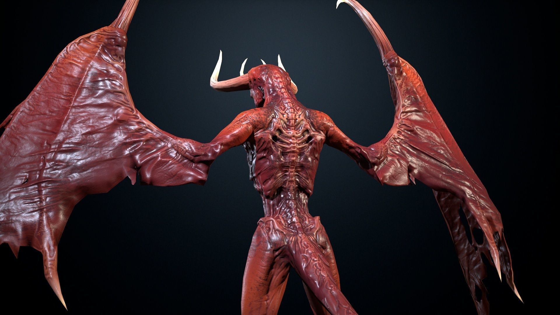 FlyingDemon1 golden demon Low-poly 3D model_19