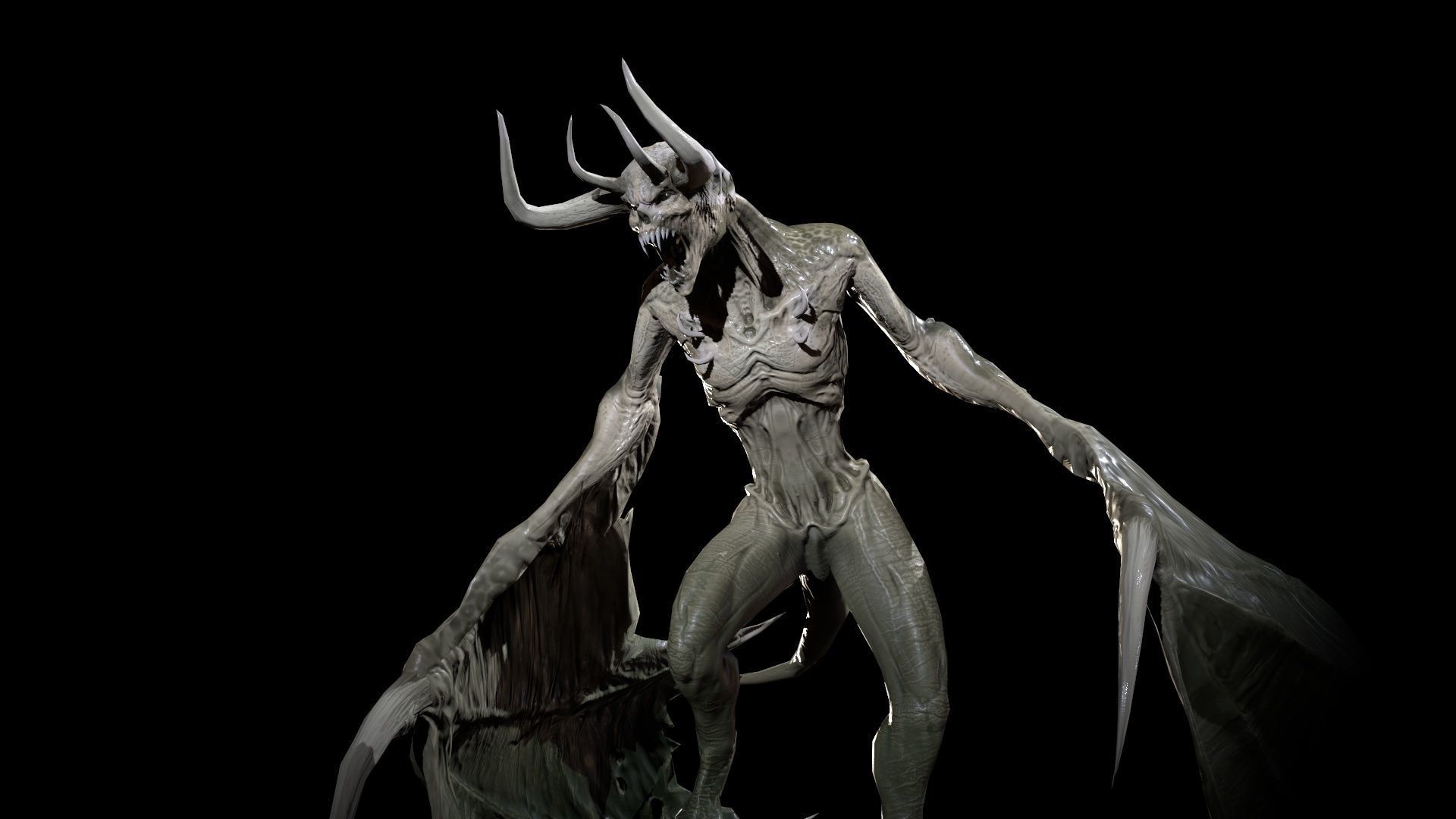 FlyingDemon1 golden demon Low-poly 3D model_20