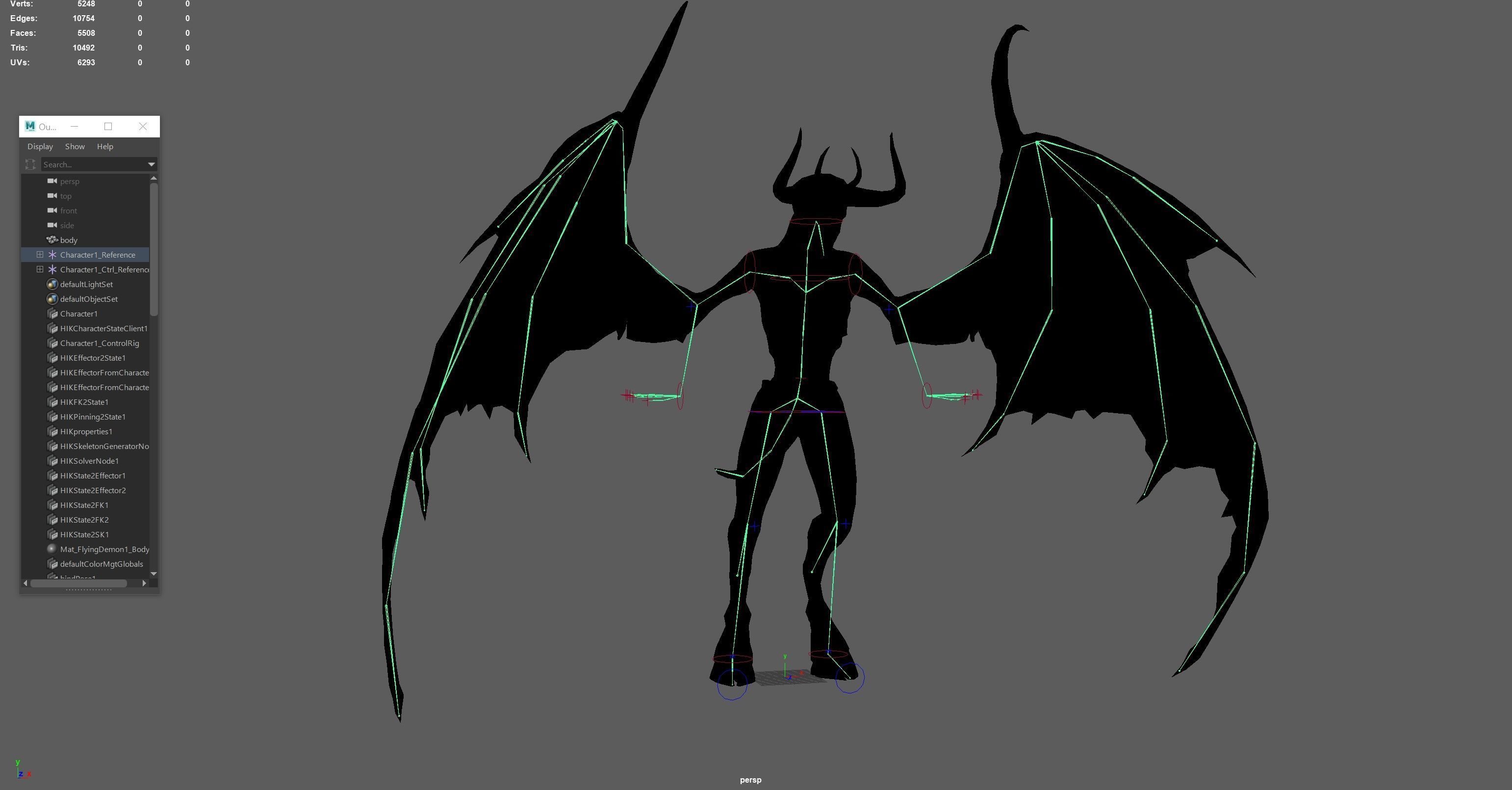 FlyingDemon1 golden demon Low-poly 3D model_35