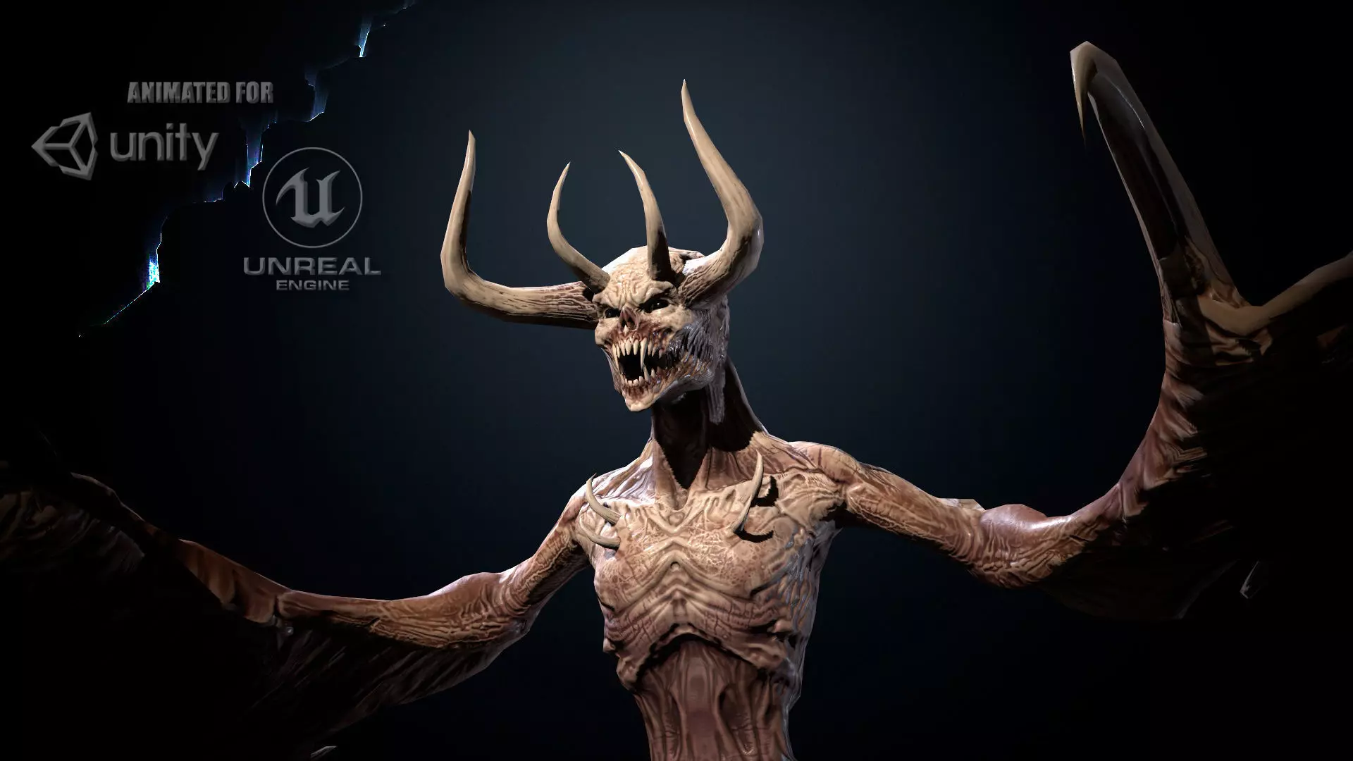 FlyingDemon1 golden demon Low-poly 3D model_0