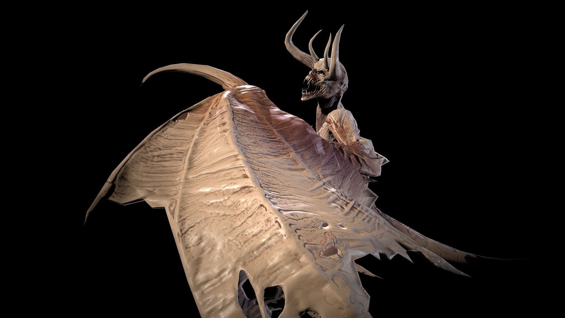 FlyingDemon1 golden demon Low-poly 3D model_34