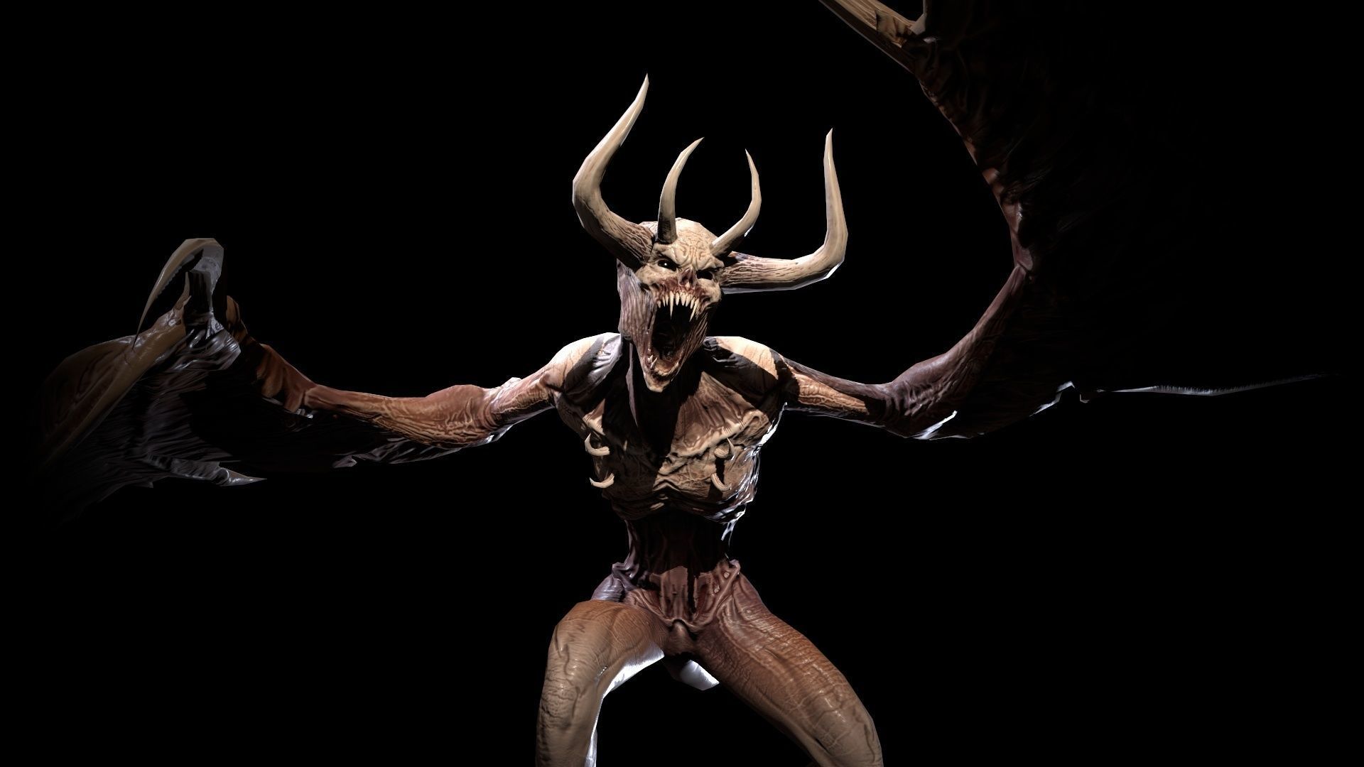 FlyingDemon1 golden demon Low-poly 3D model_26