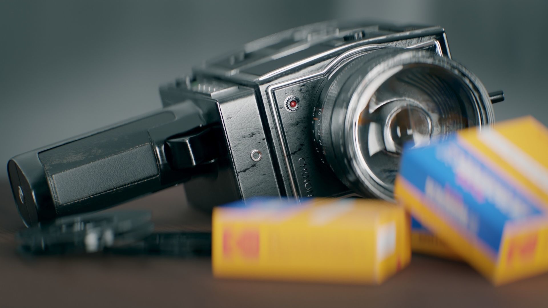 Chinon 8mm Film Camera Model and Scene 3D model_3