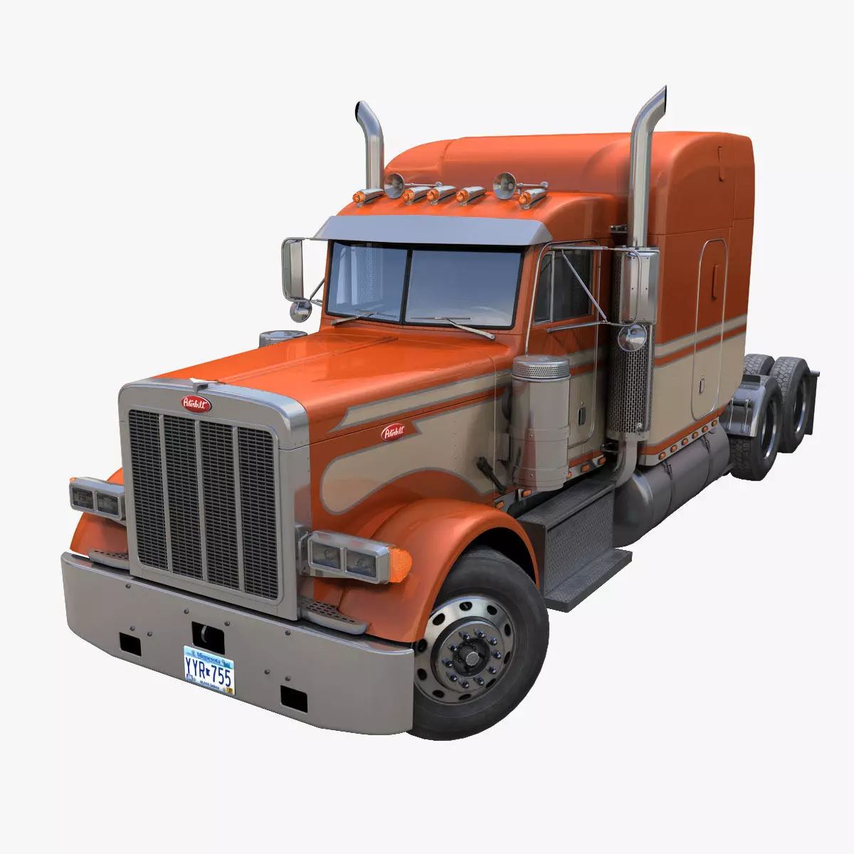 Peterbilt 379 semitruck Low-poly 3D model