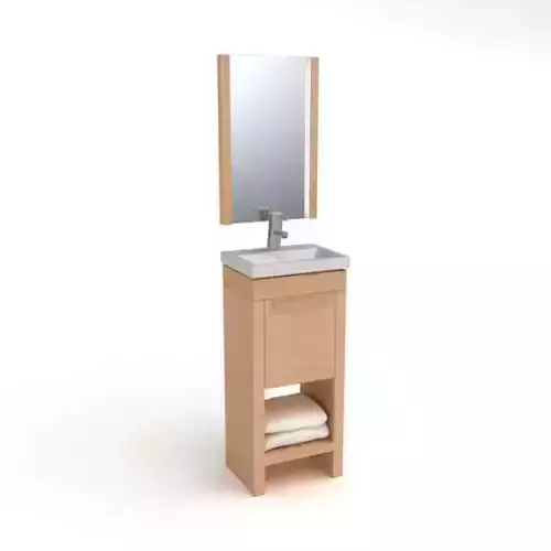 Wooden Bathroom Sink And Mirror
