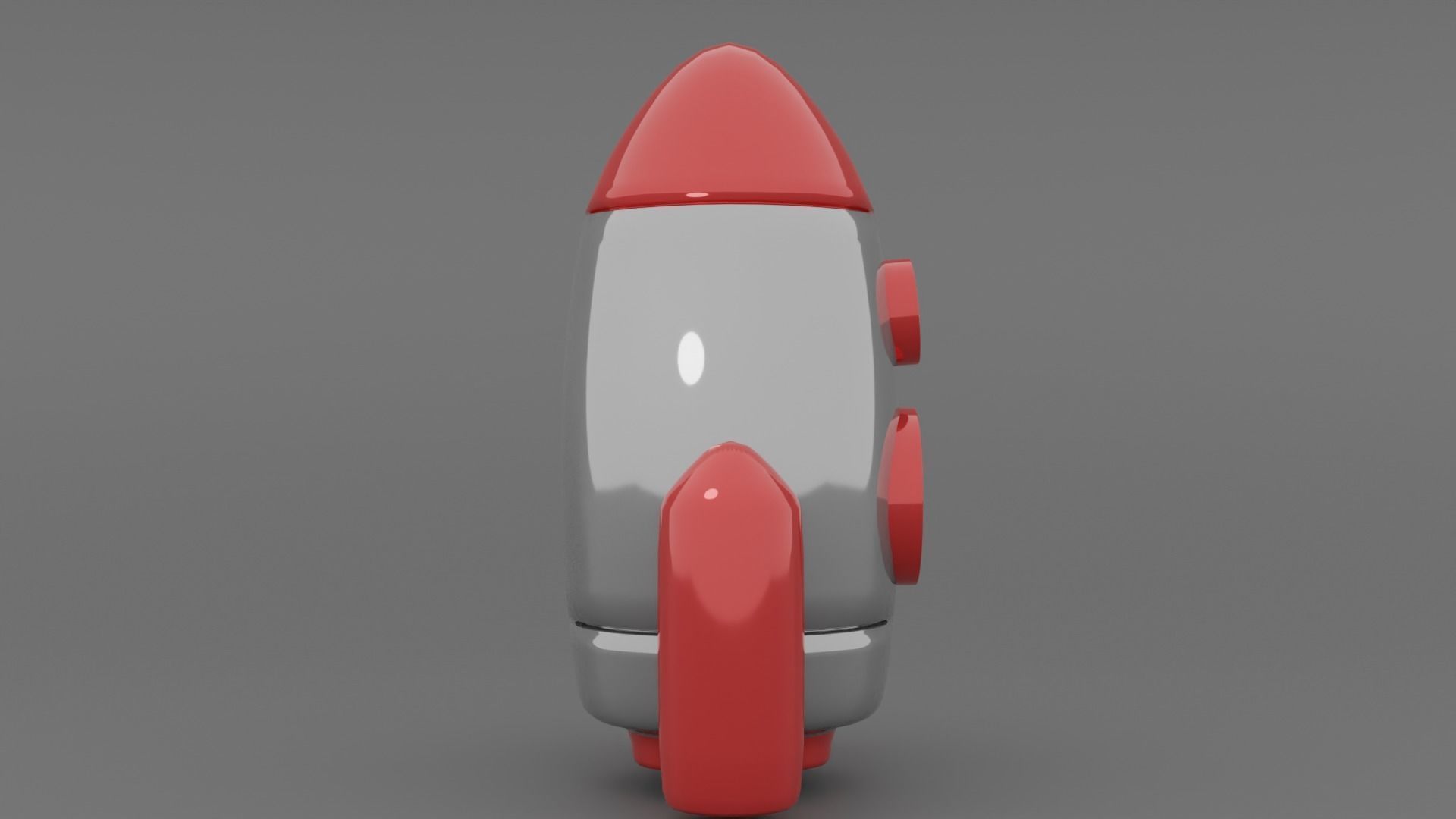 gray rocket Low-poly 3D model_3