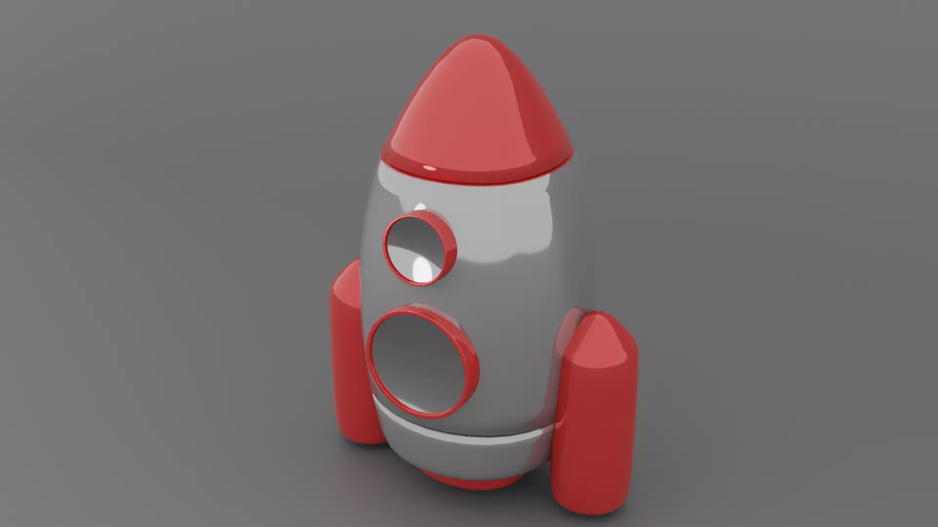 gray rocket Low-poly 3D model_0