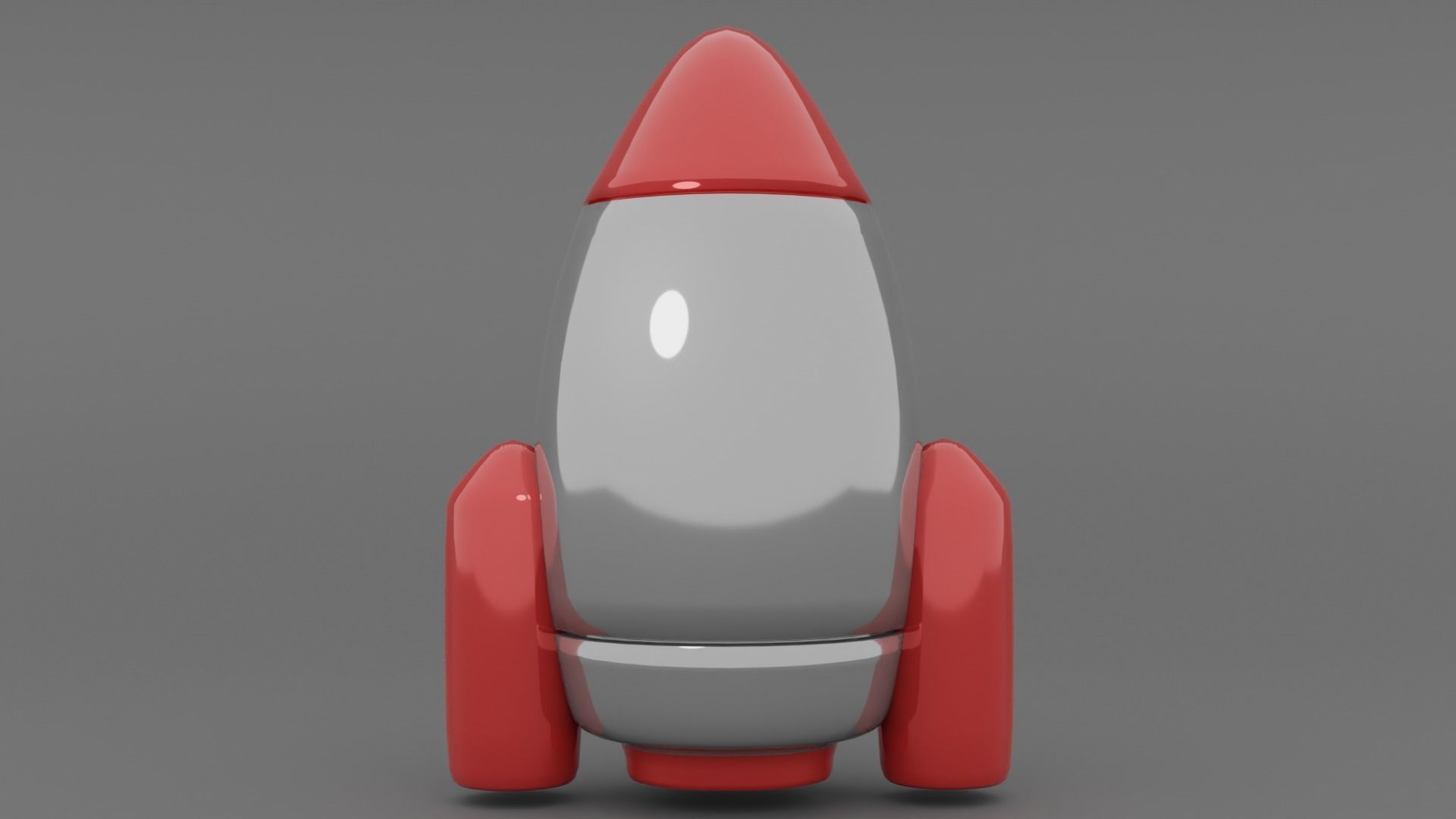 gray rocket Low-poly 3D model_1