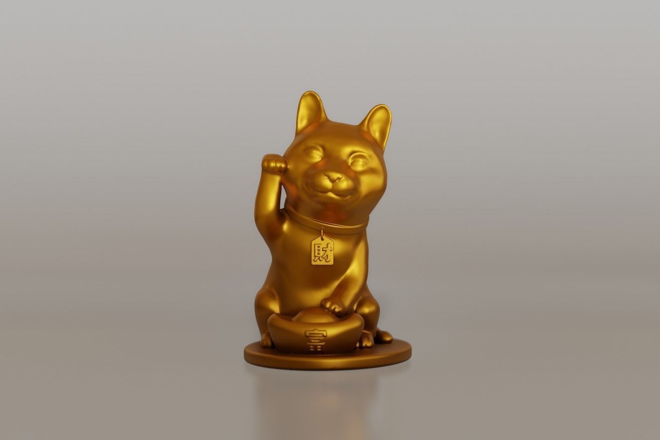 Maneki Cat 3D print model_13