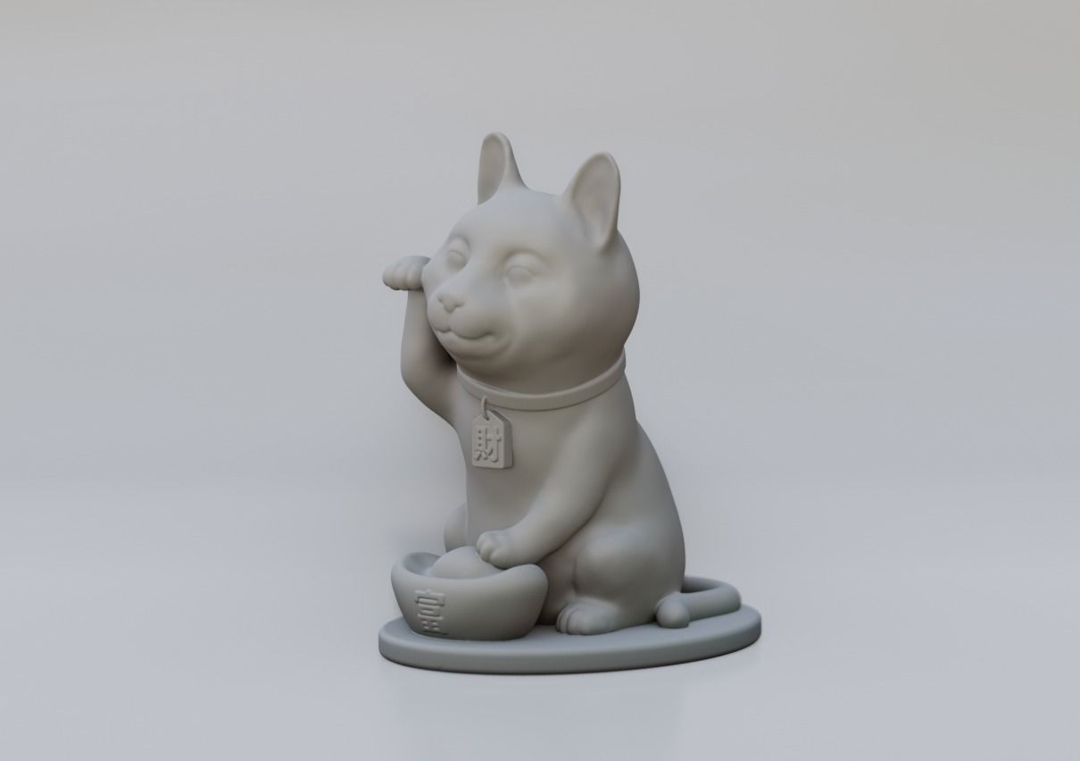 Maneki Cat 3D print model_5