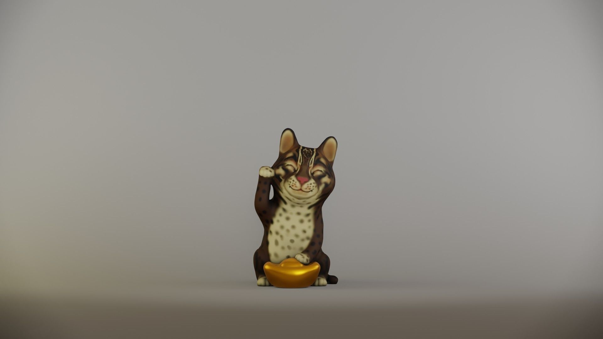 Maneki Cat 3D print model_14