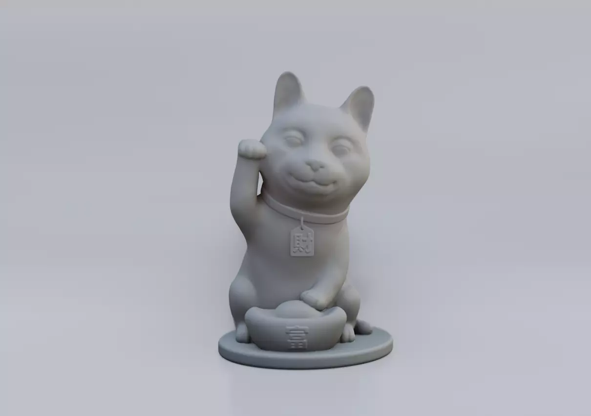 Maneki Cat 3D print model_0