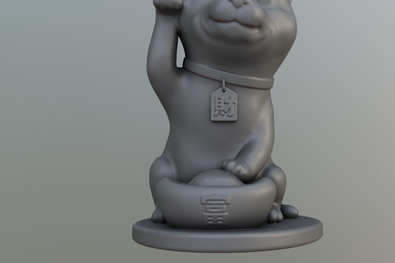 Maneki Cat 3D print model_12