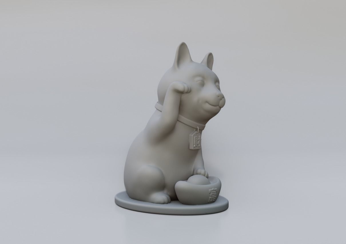Maneki Cat 3D print model_3