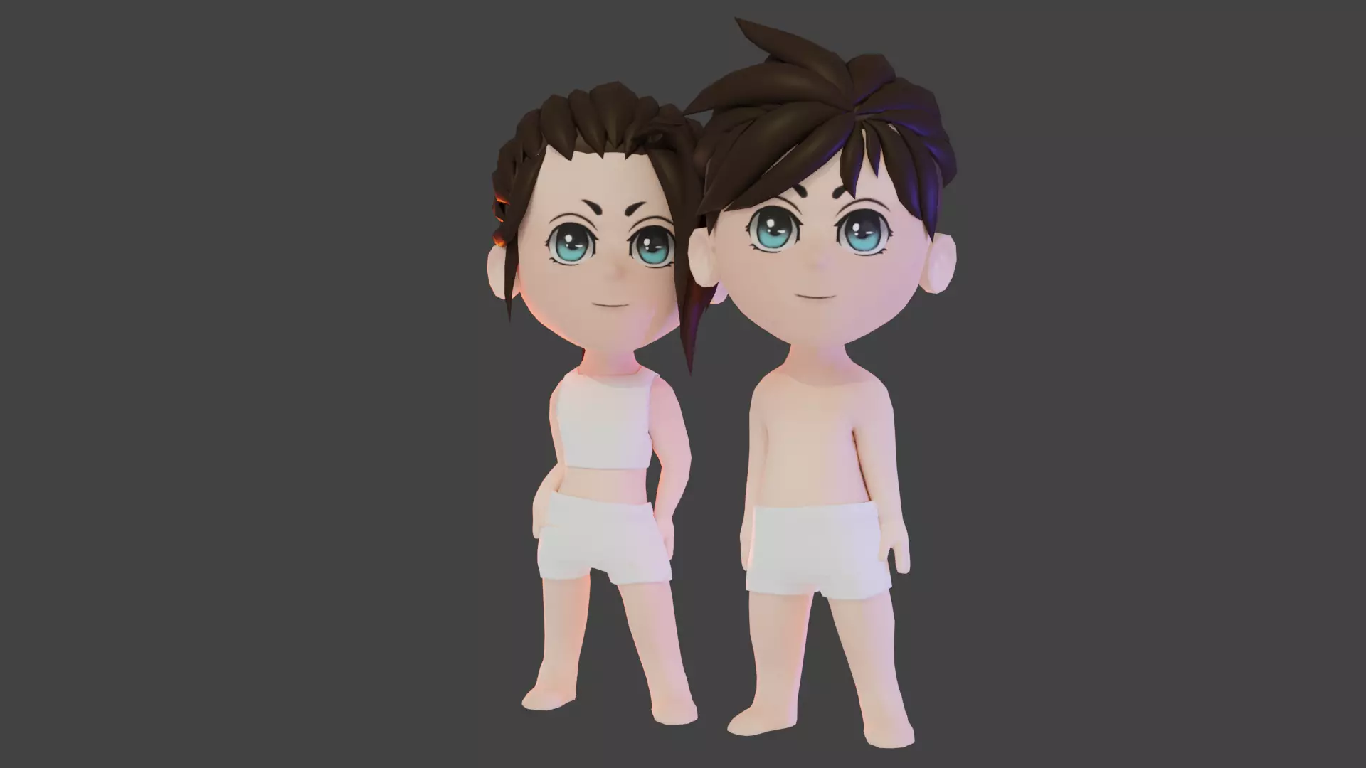 Cartoon Character Base for Games Low-poly 3D model_0