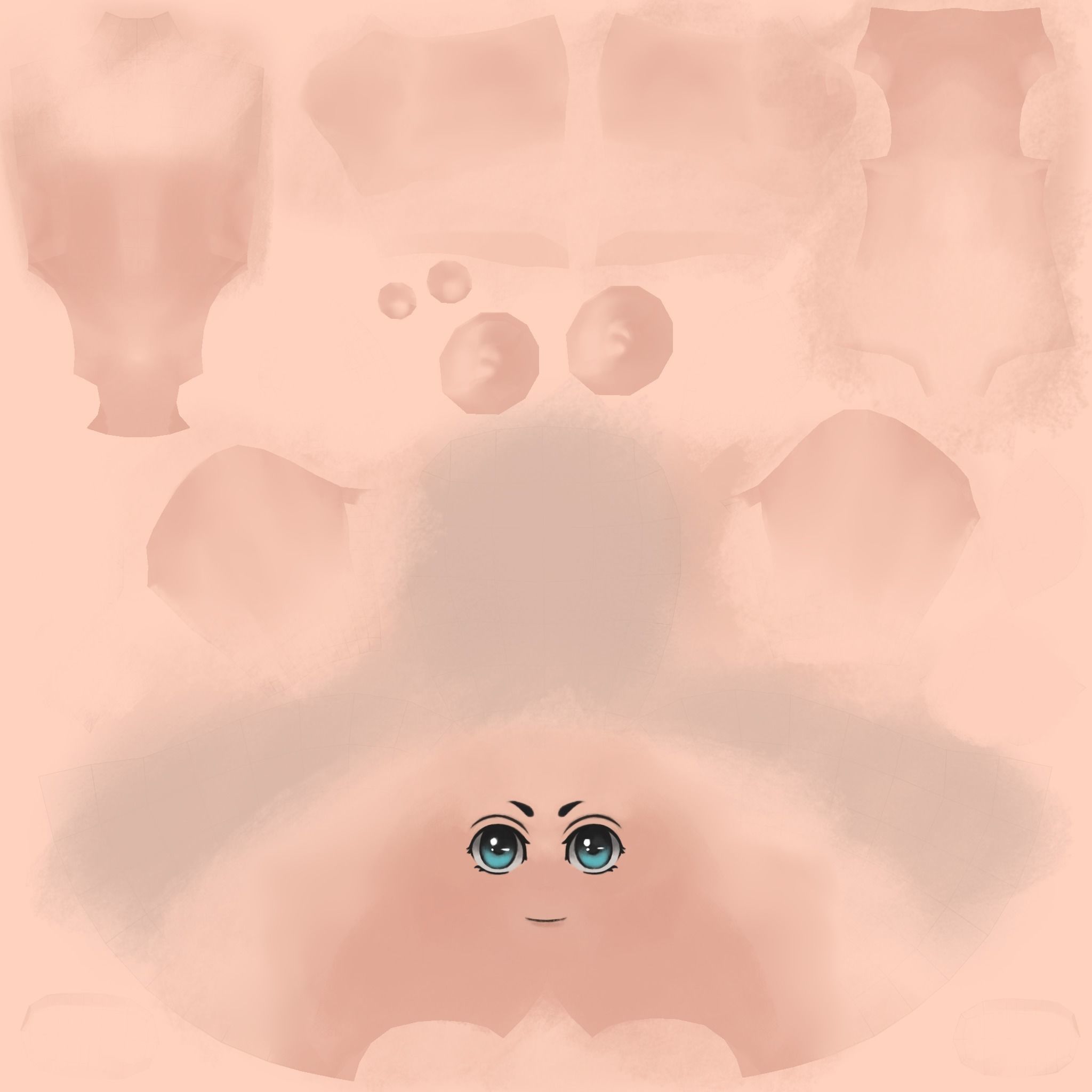 Cartoon Character Base for Games Low-poly 3D model_6