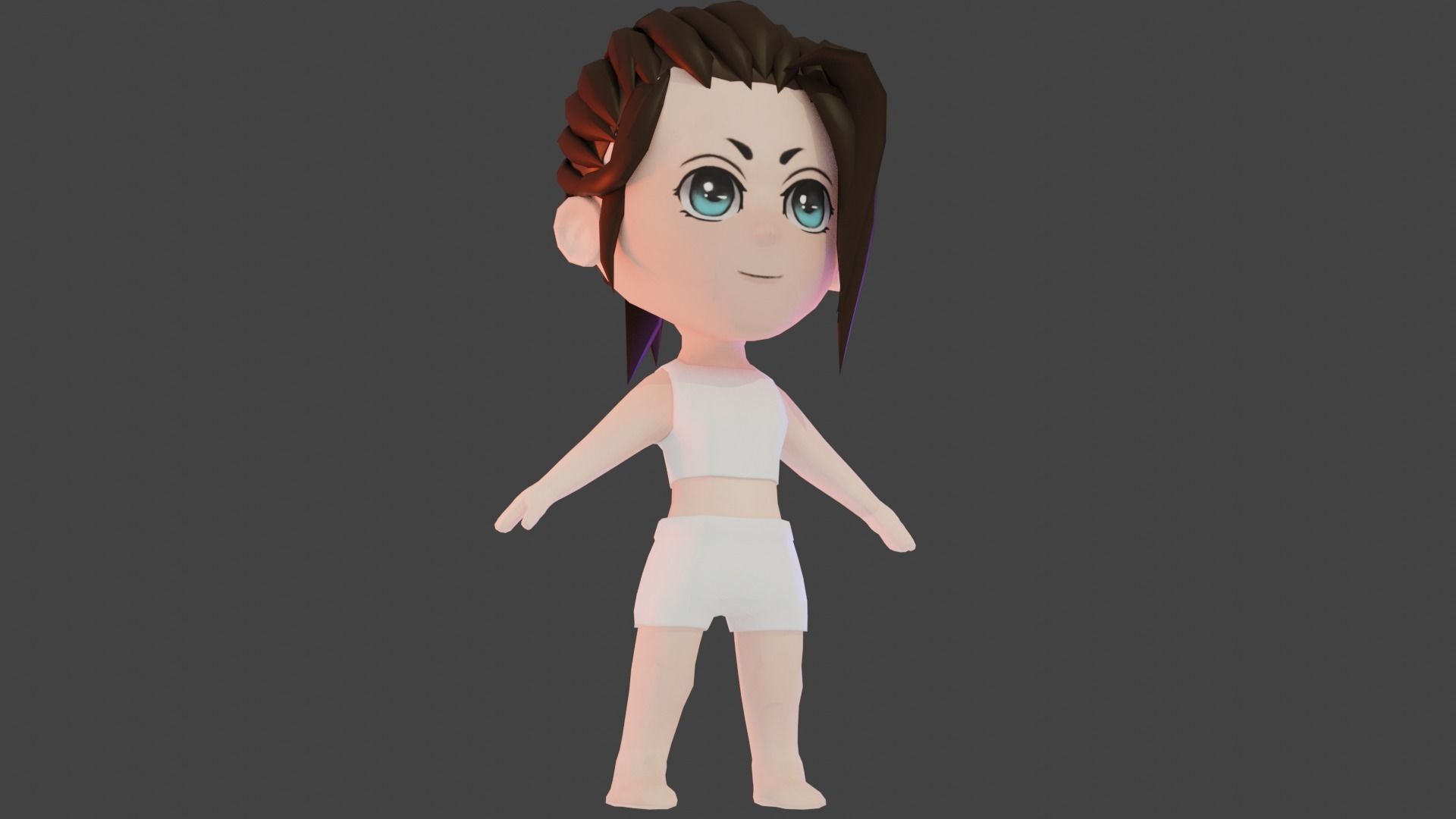 Cartoon Character Base for Games Low-poly 3D model_4