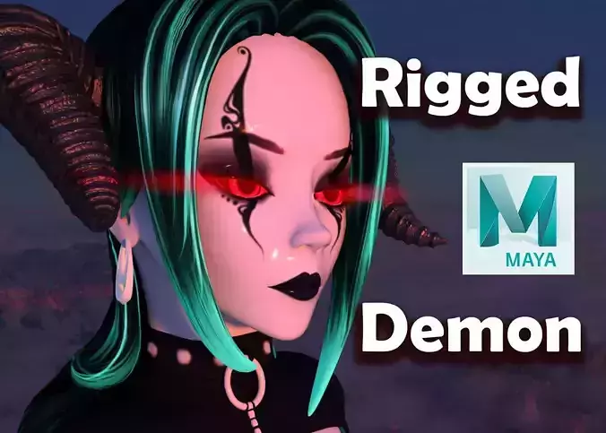 Demon Succubus Tiefling Devil Girl Low-poly 3D model