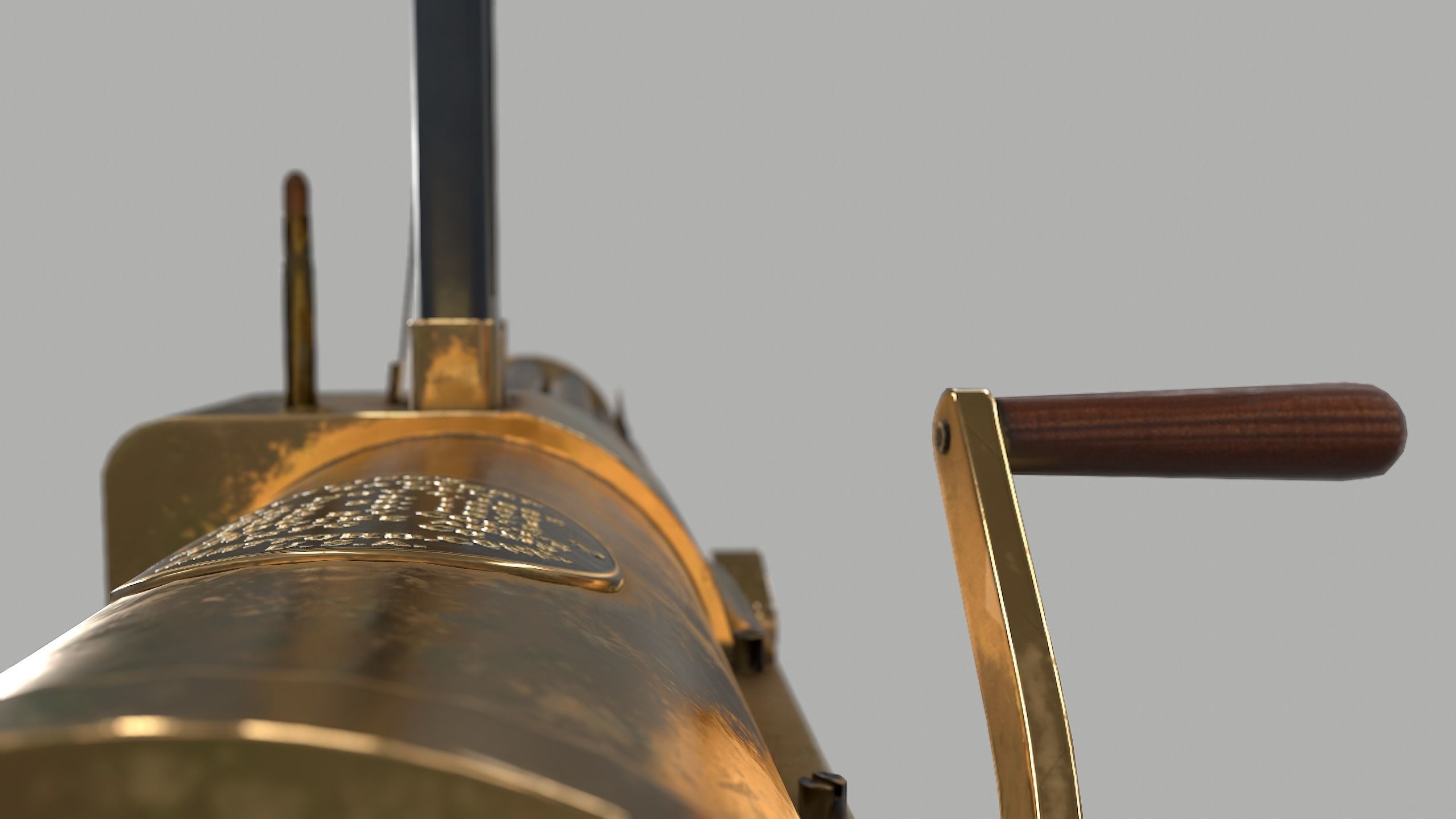 Gatling gun Low-poly 3D model_7