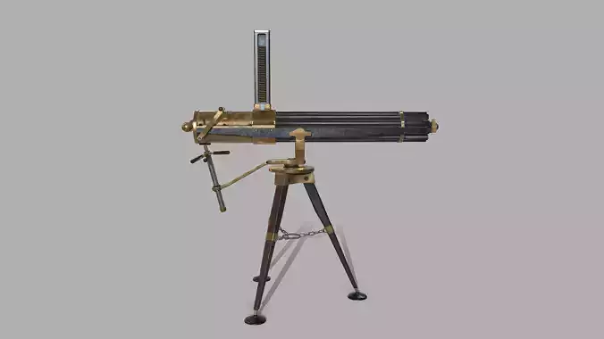 Gatling gun Low-poly 3D model