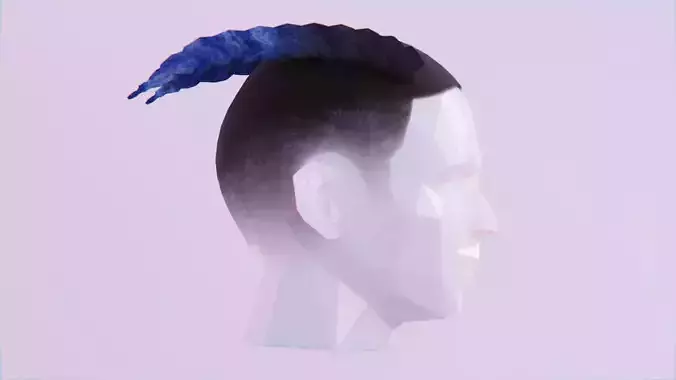 XXXtentacion Fishtail Braids Low-poly 3D model
