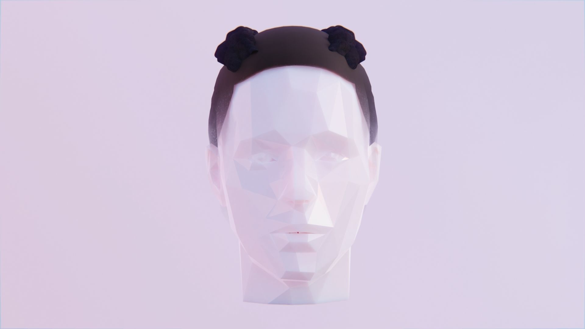 XXXtentacion Fishtail Braids Low-poly 3D model_3