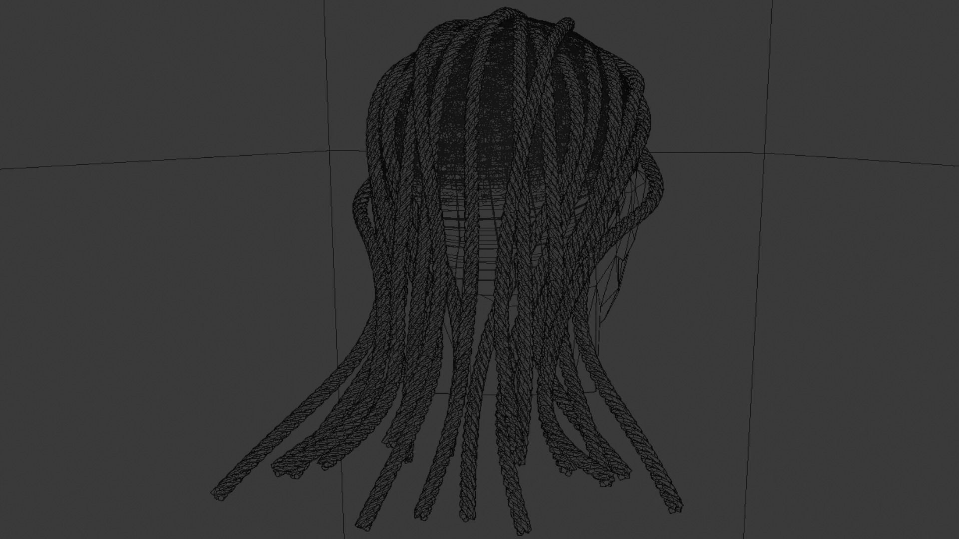 Long Dreads 3 - Braided Low-poly 3D model_5