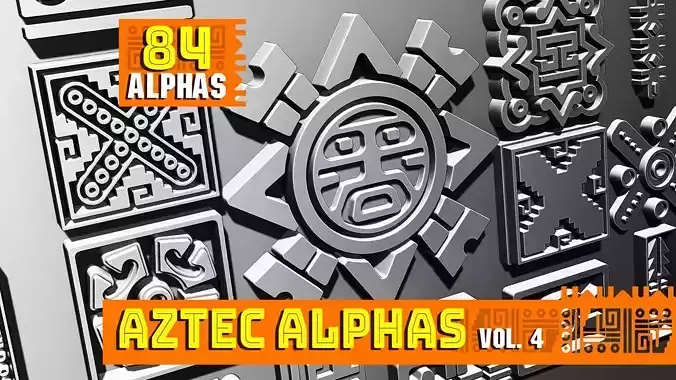 Aztec ALPHA BRUSHES  Volume 4 3D model