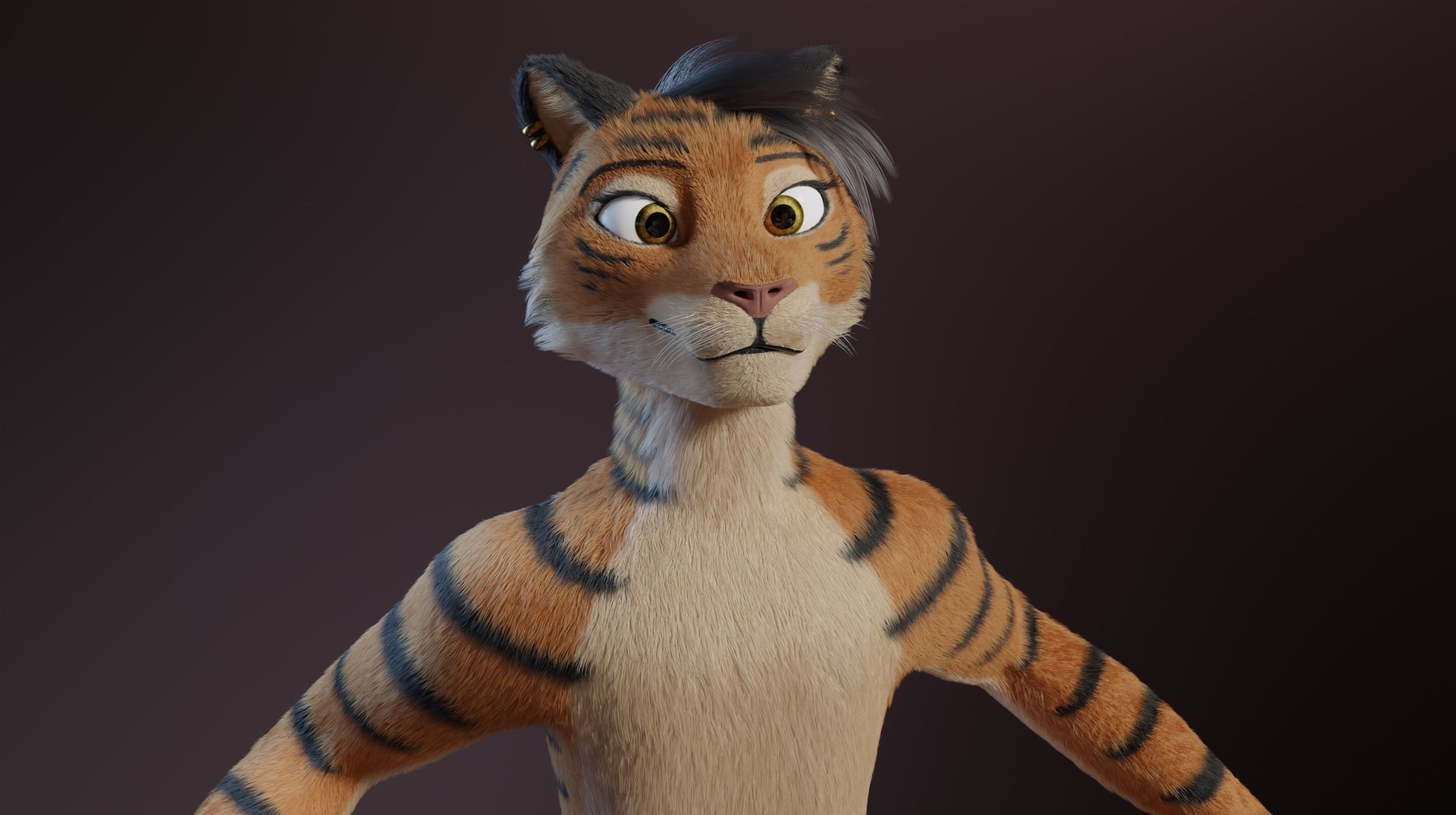 Morgana Anthro Tiger 3D model_2