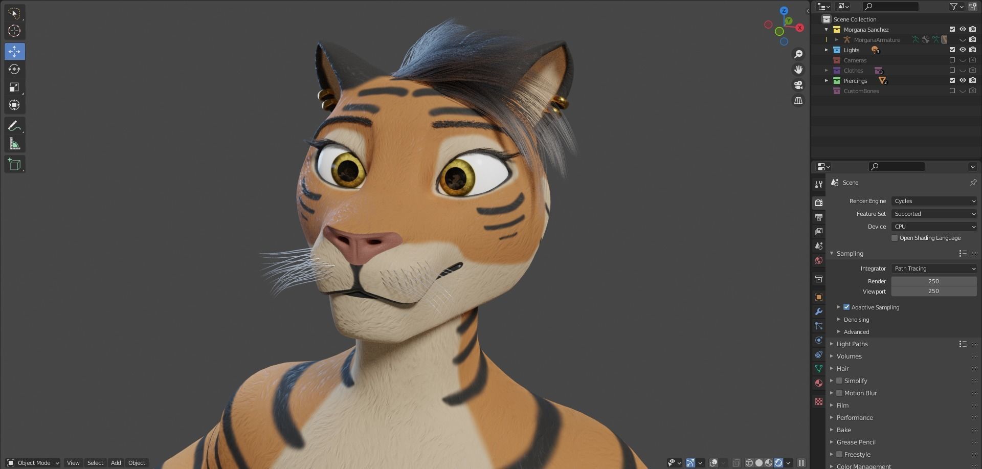 Morgana Anthro Tiger 3D model_72