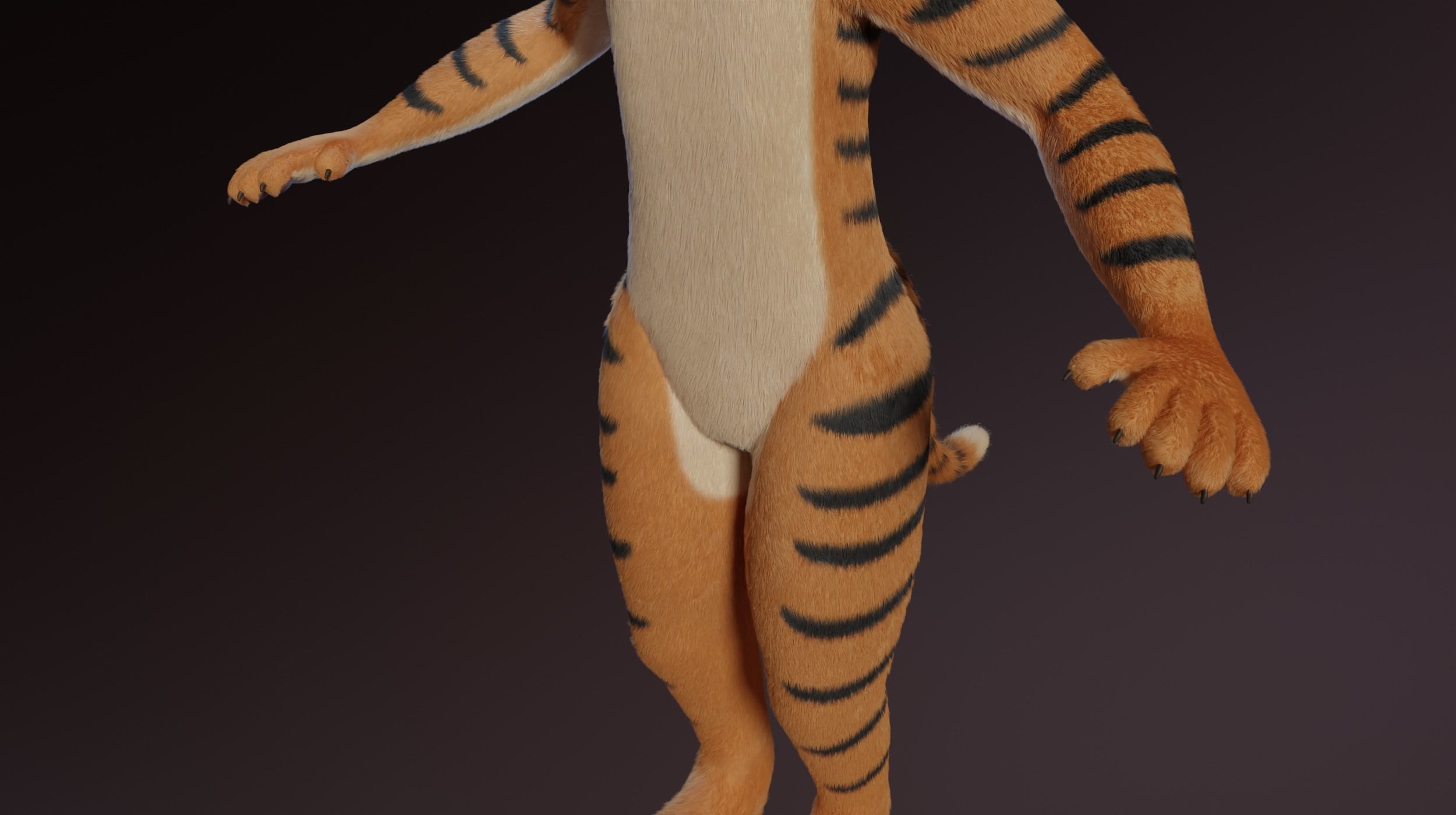 Morgana Anthro Tiger 3D model_8