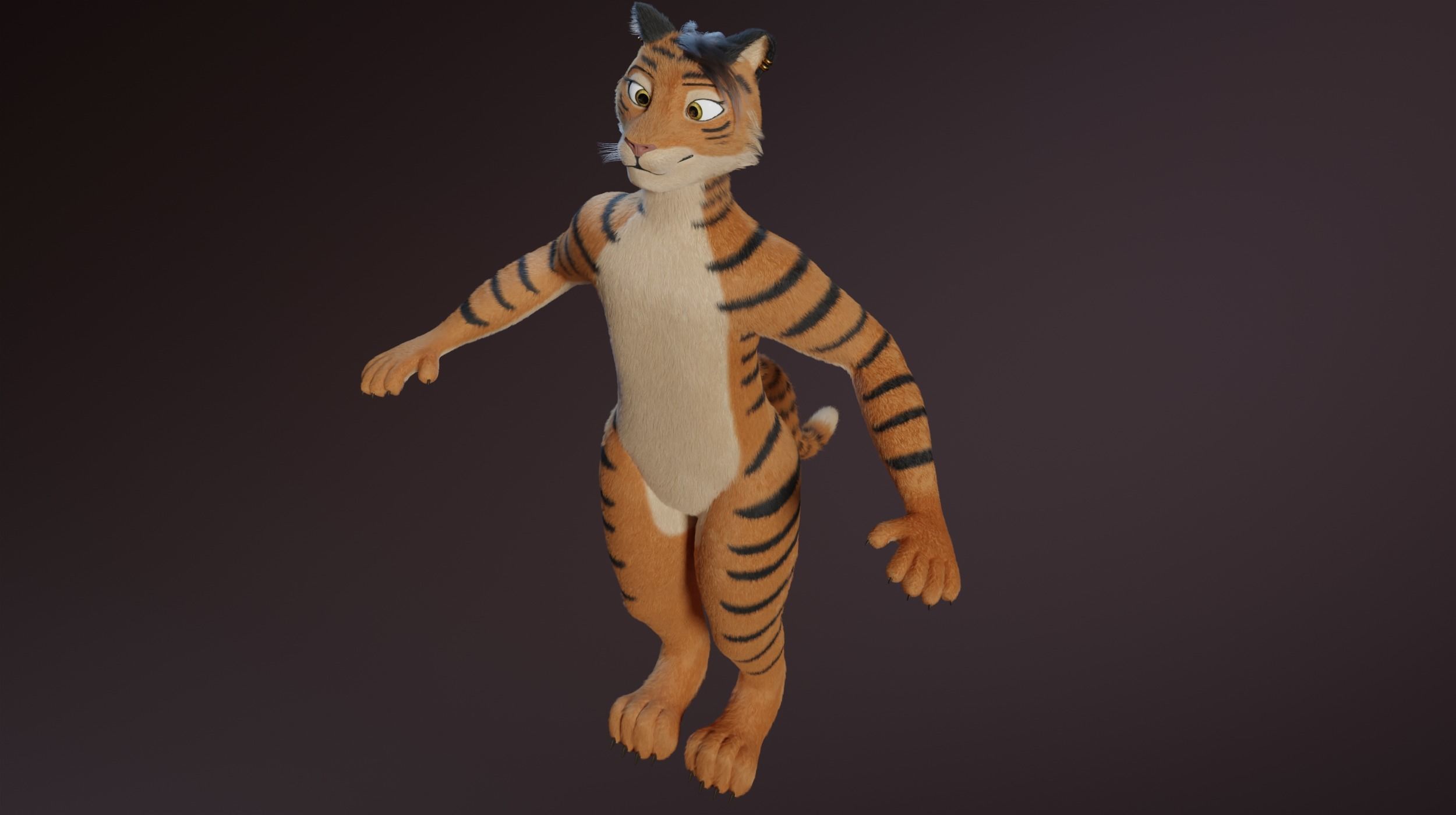 Morgana Anthro Tiger 3D model_6