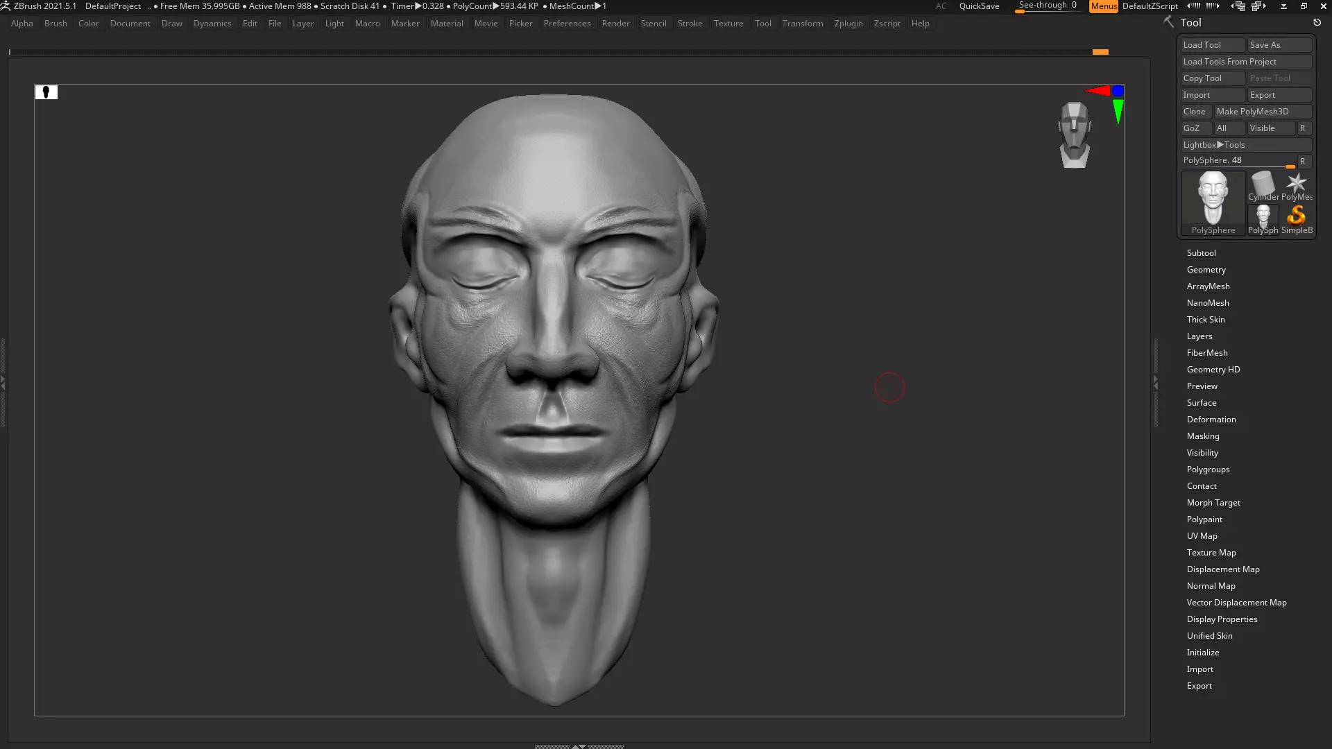 human head modern sculpture 3d print model 119 3D print model_0