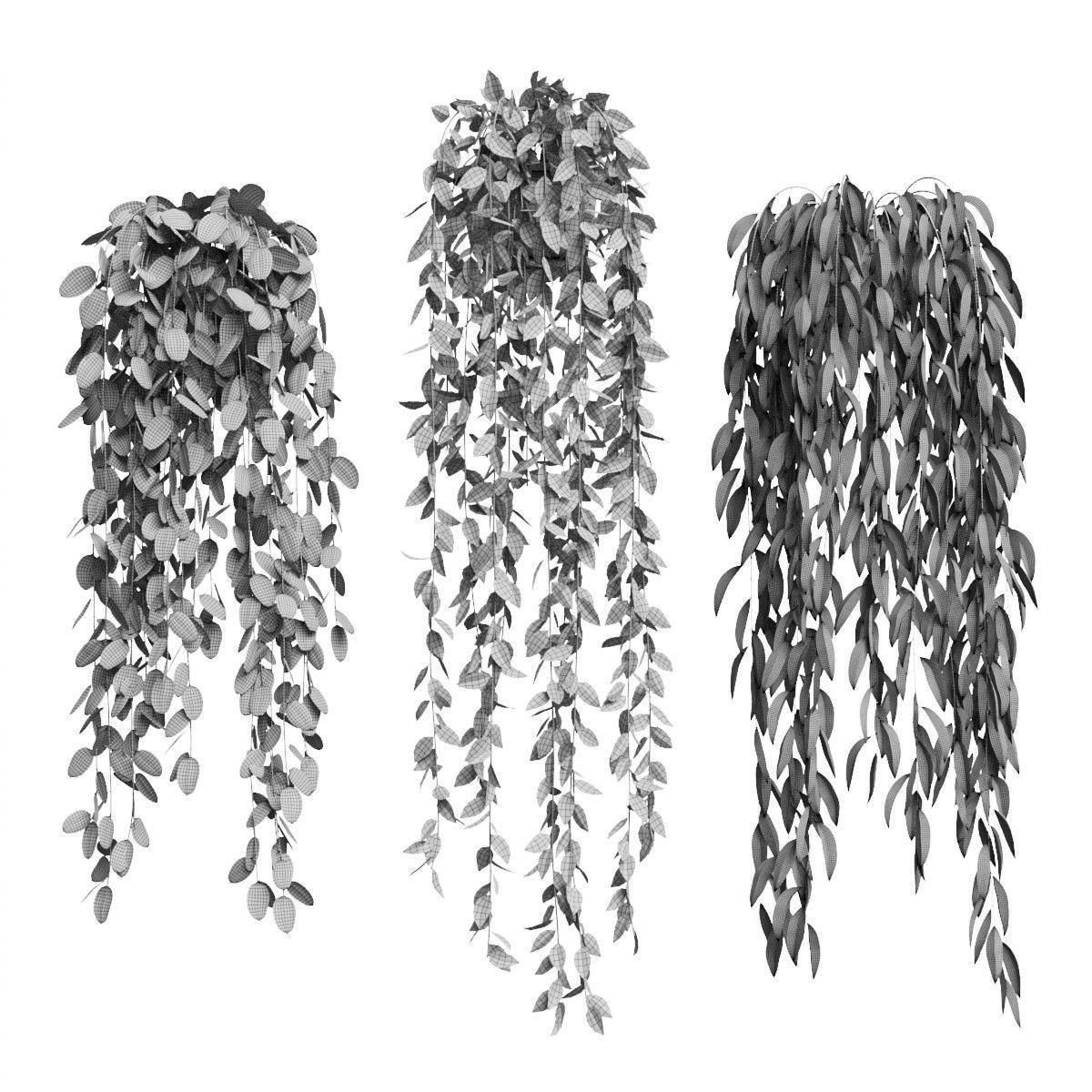 Pot Plants Vase Set 3D model_3