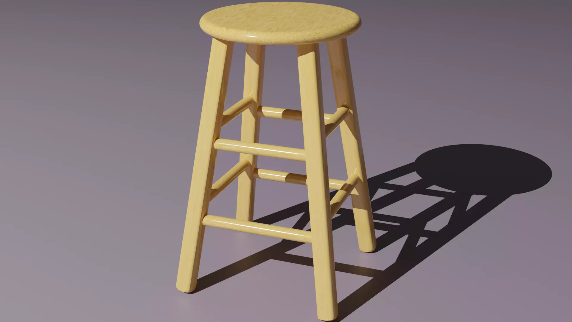 Wooden Bar Stool Free 3D model