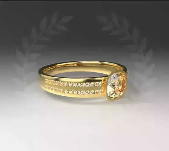  Cushion Engagement multiple stones