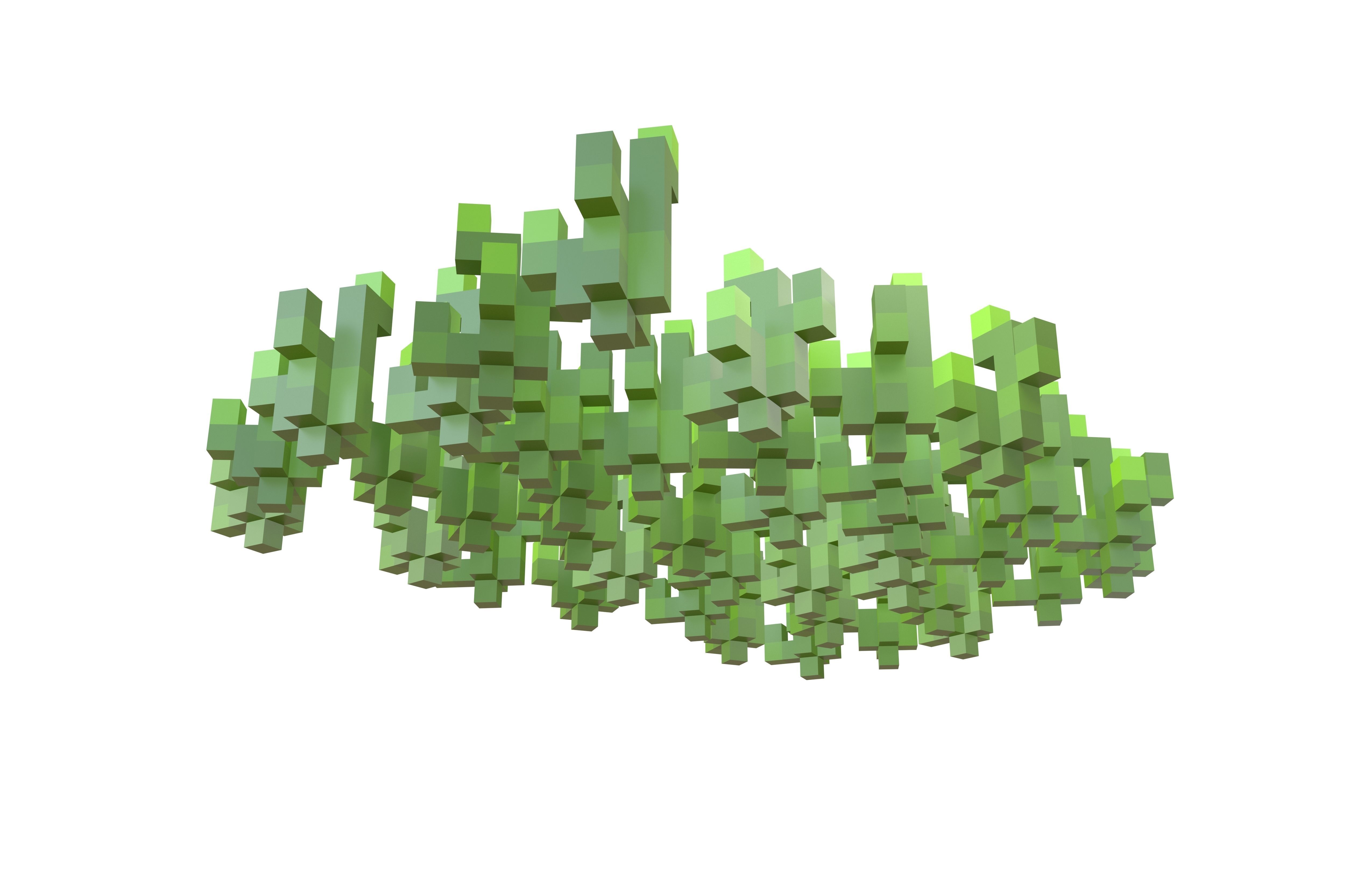 Voxel Group of Grass v3 001 Low-poly 3D model_3