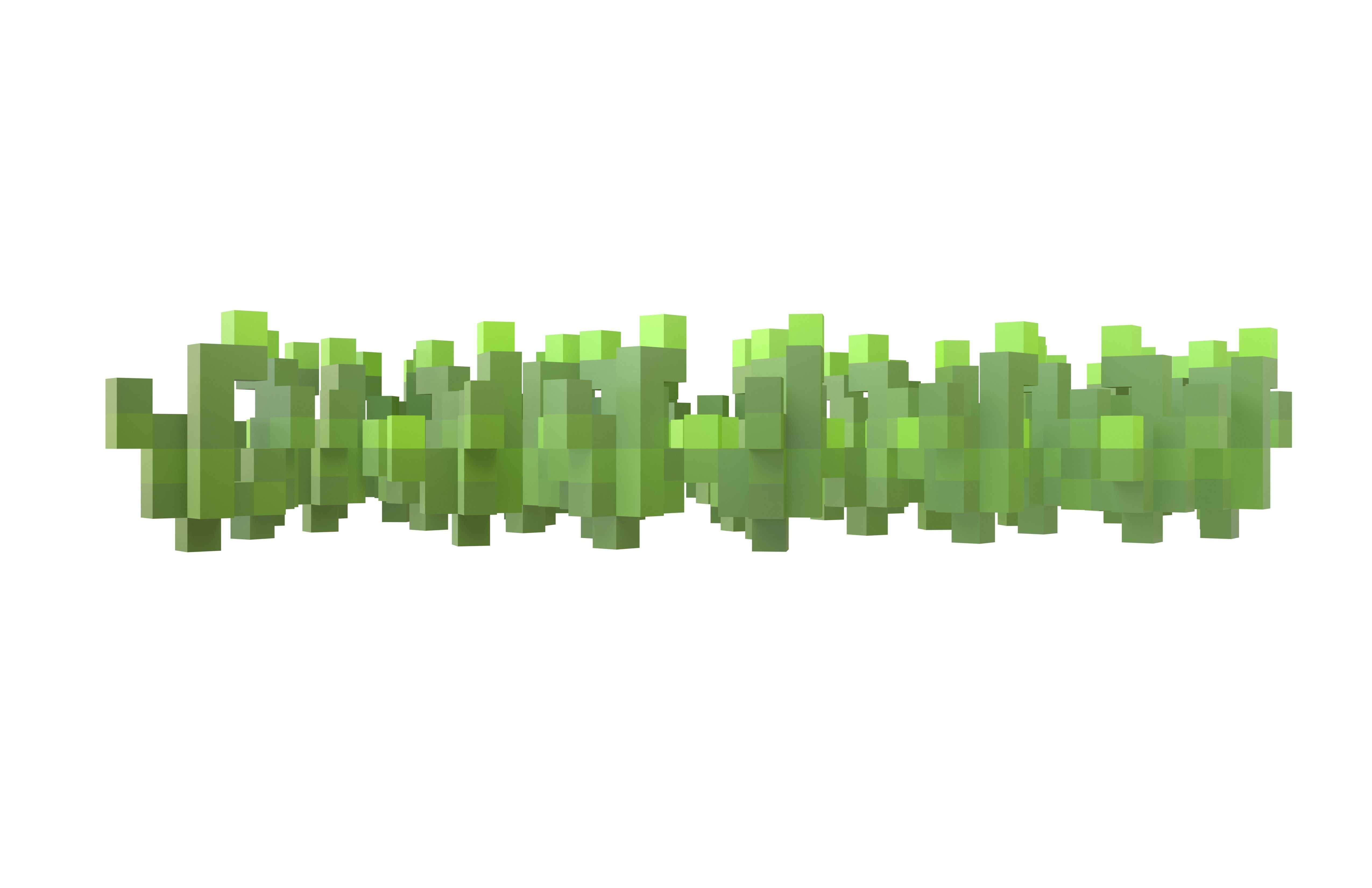 Voxel Group of Grass v3 001 Low-poly 3D model_1